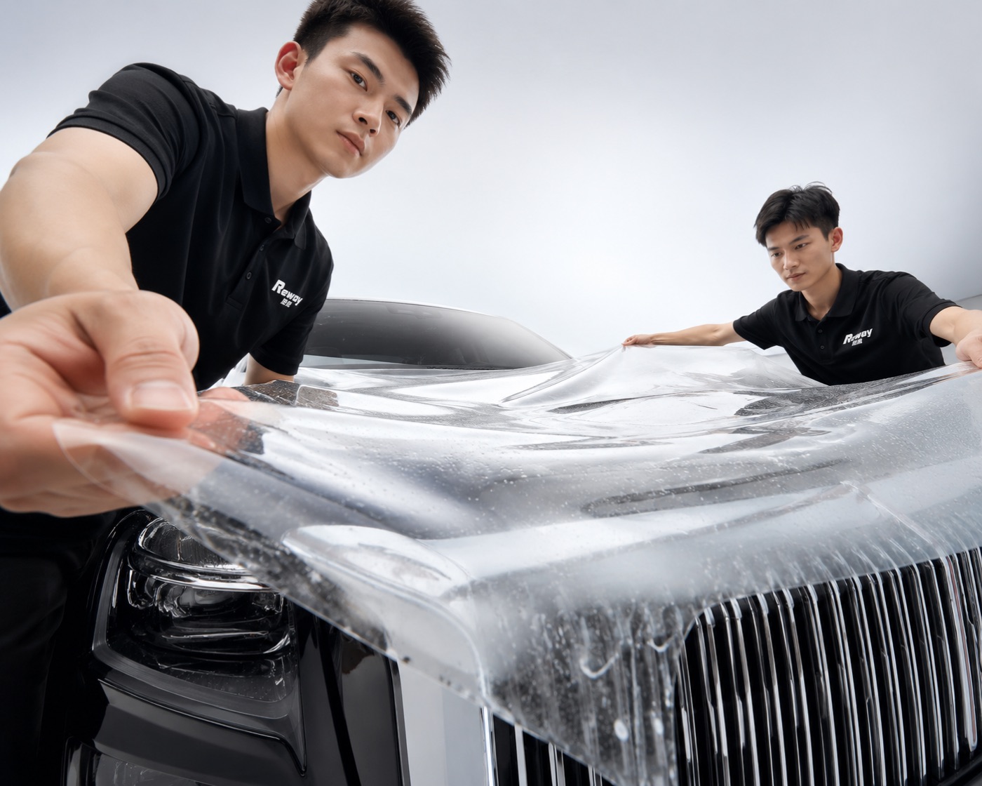 热湾团队为大型高端车型装贴隐形车衣